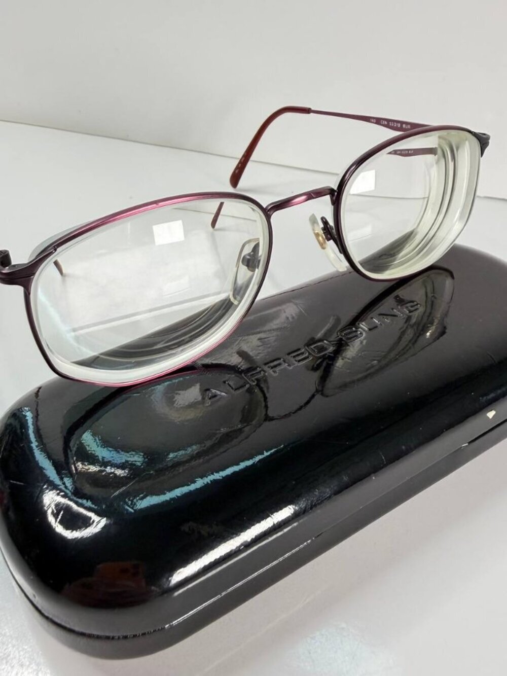 Alfred Sung Eyeglasses Frame – Model 1209 – Size 53□19-140 – Burgundy / Black